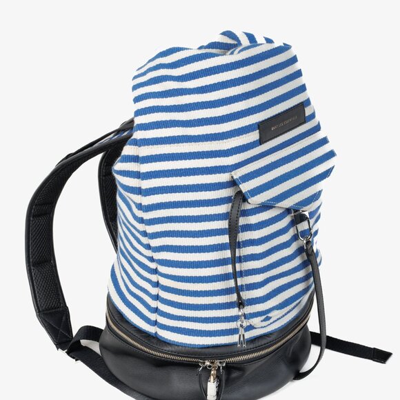 Want Les Essentiels Blue and White Striped Backpack - Picture 6 of 15
